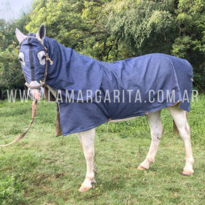 Conjunto manta con pescuecera y careta de jean